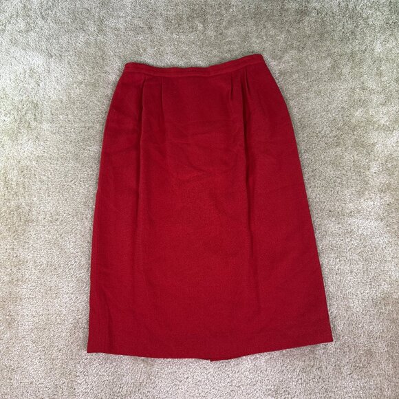 bretton place Dresses & Skirts - Vintage Bretton Place USA Made 100% Wool Skirt Women’s Sz 14 30x29 Red E677